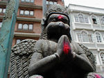 Garuda statue outside the Ikha Narayan Temple.  
