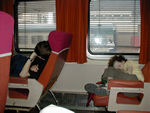 Sleeping on the train to Luxor - ten hours.  